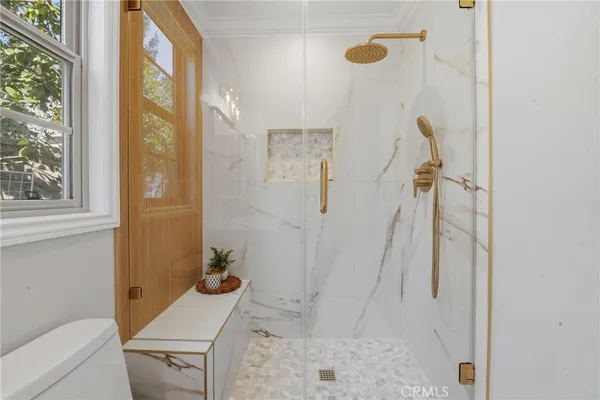 a bathroom with a shower