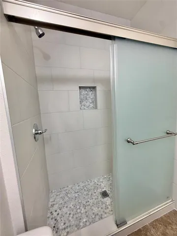 a bathroom with a shower