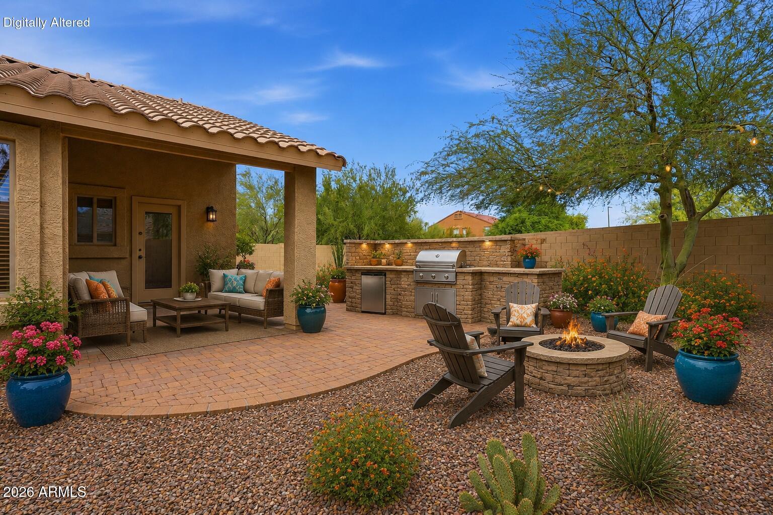 2956 East Shady Spring Trail Phoenix, AZ 85024 - Photo 28 of 37 Back yard with BBQ and Fire Pit