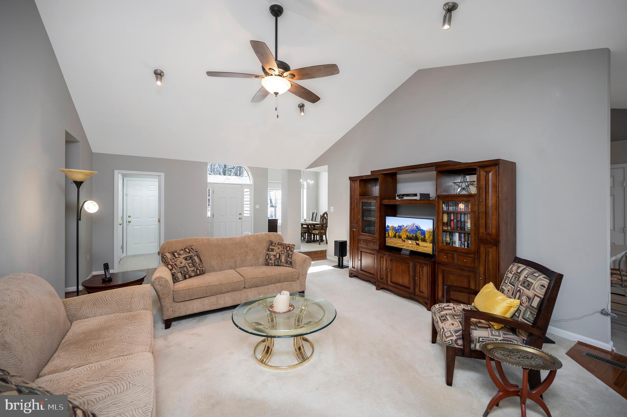 550 Harrison Circle Locust Grove, VA 22508 - Photo 7 of 39 Carpeted living room with ceiling fan and light.