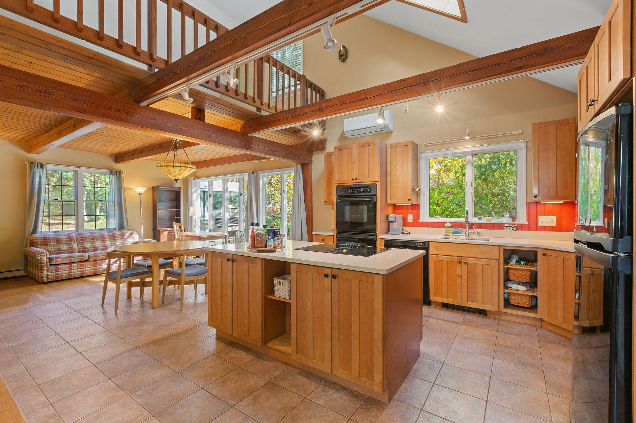a kitchen with lots of counter top space