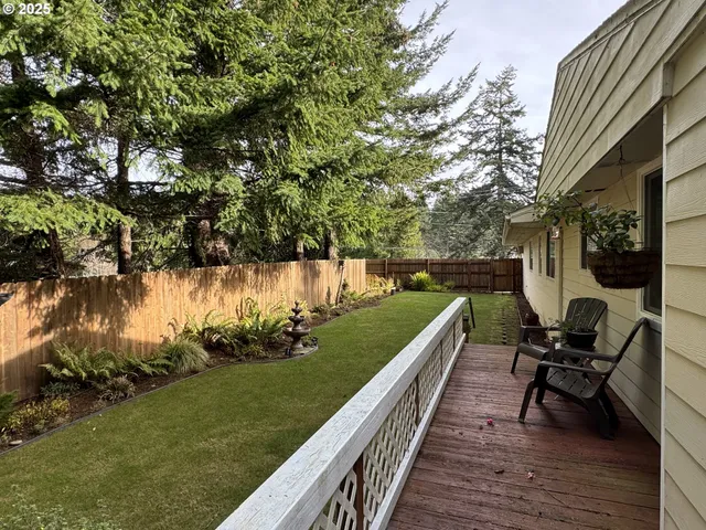 a view of backyard with green space