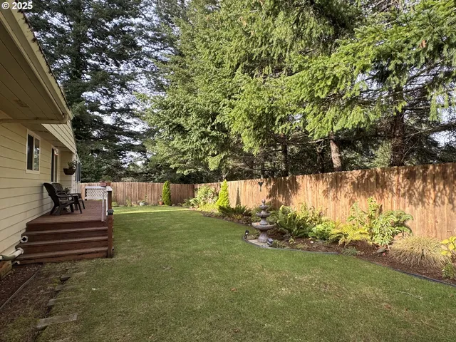 a view of a backyard