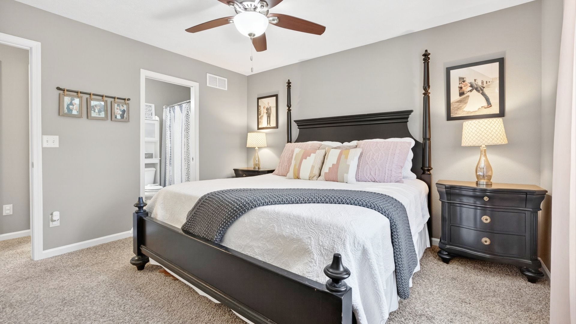 308 East Locust Street Normal, IL 61761 - Photo 14 of 40 a bedroom with a bed and a night stand