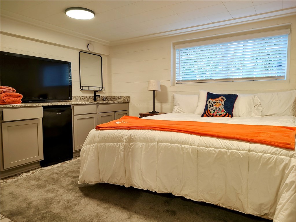 209 Riggs Drive Clemson, SC 29631 - Photo 28 of 32 Lower level bedroom with King bed, minifridge and