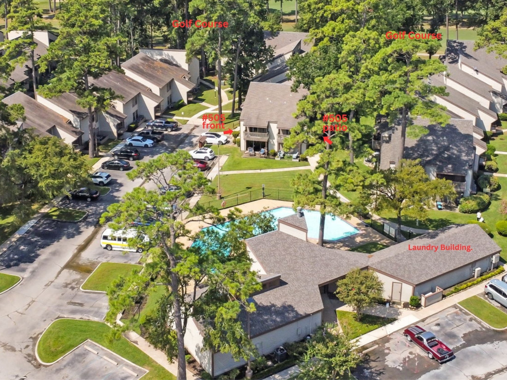 12900 Walden Road, Unit 505 Montgomery, TX 77356 - Photo 39 of 50 an aerial view of a house with a yard and garden
