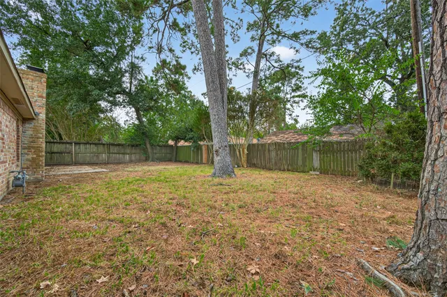 a backyard of a house with lots of green space
