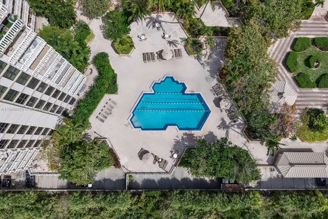 a view of a city with a lake