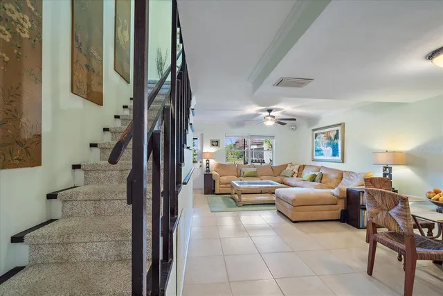 a living room with furniture