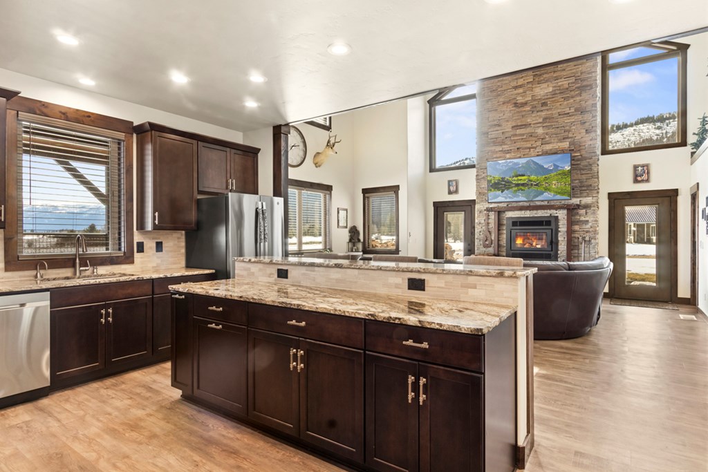 1884 Little Pine Road Donnelly, ID 83615 - Photo 12 of 45 Enjoy Views or TV from your Kitchen