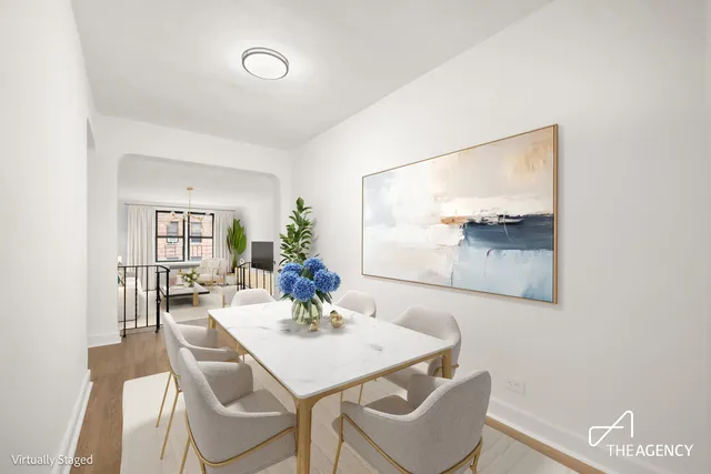 a view of a hallway with a white door