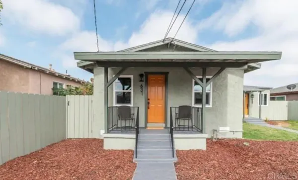 a front view of a house with a porch