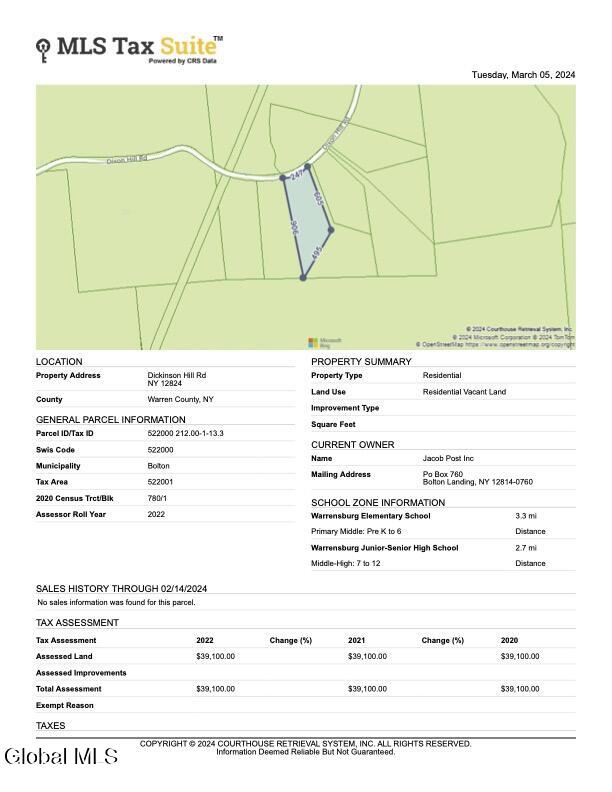 342 Dickinson Hill Road Bolton, NY 12824 - Photo 4 of 4 Lot 3 CRS Property Report for DICKINSON