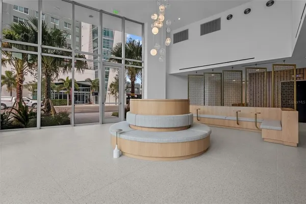 a view of a building from a terrace