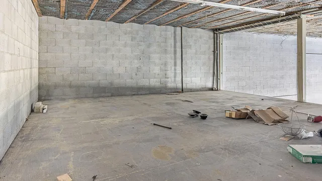 a view of a indoor garage