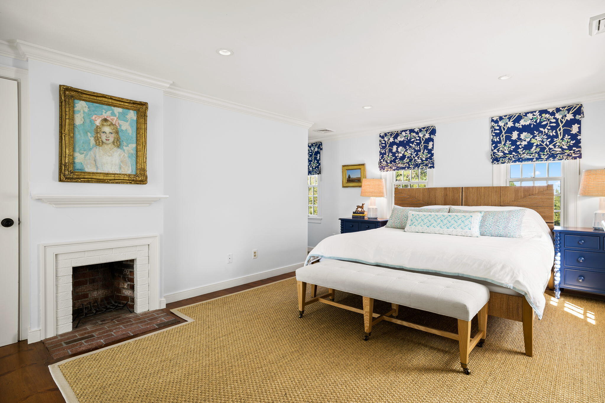 141 Point Hill Road West Barnstable, MA 02668 - Photo 9 of 26 a bedroom with a bed and a fireplace