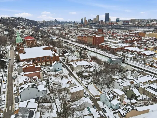 an aerial view of a city