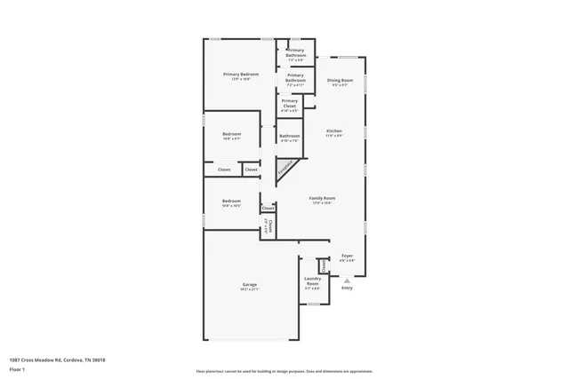 $1,580 | 1087 Cross Meadow Road, Cordova, TN 38018