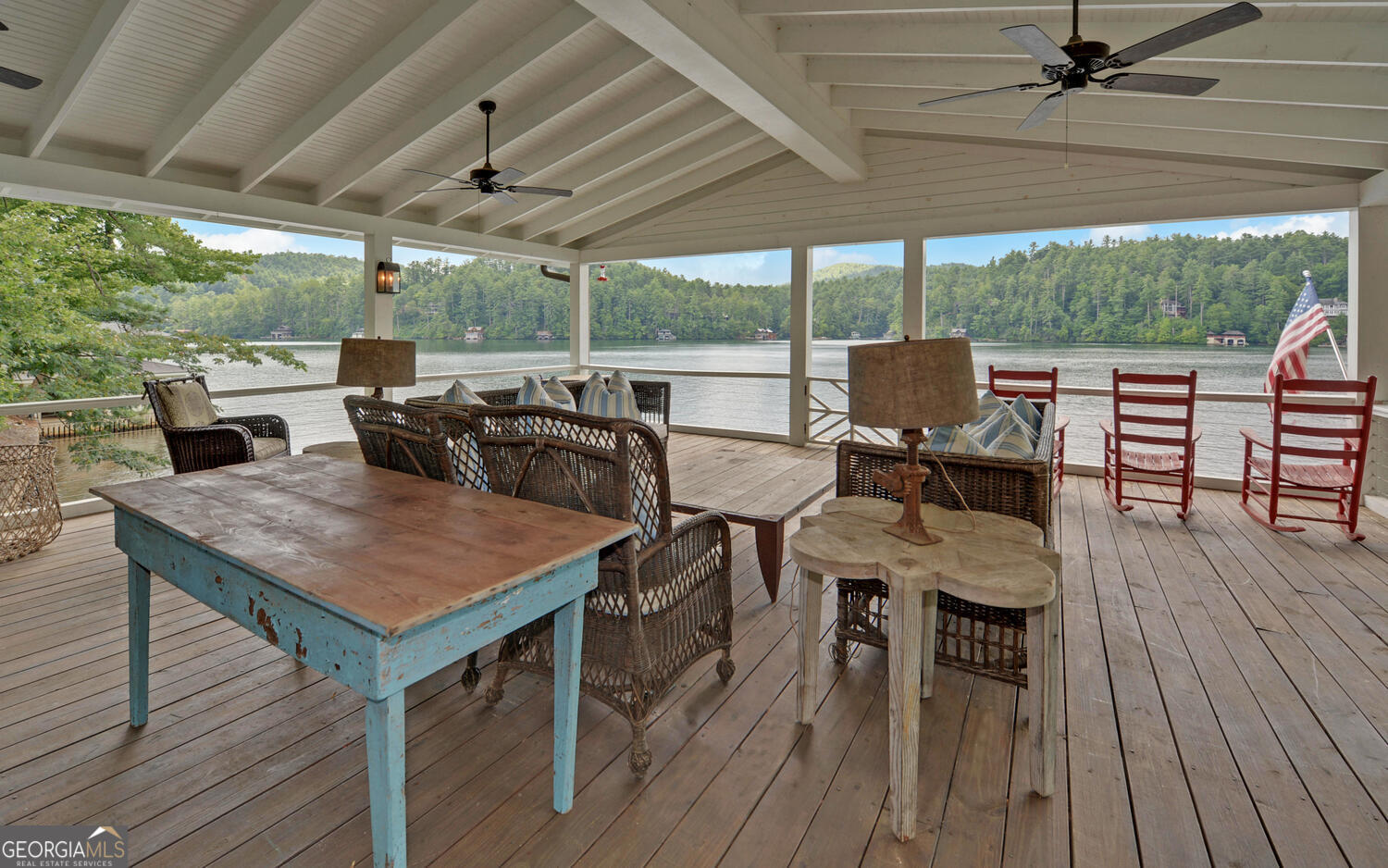3540 Lake Rabun Road Lakemont, GA 30552 - Photo 72 of 81 a dinning table and chairs in a patio