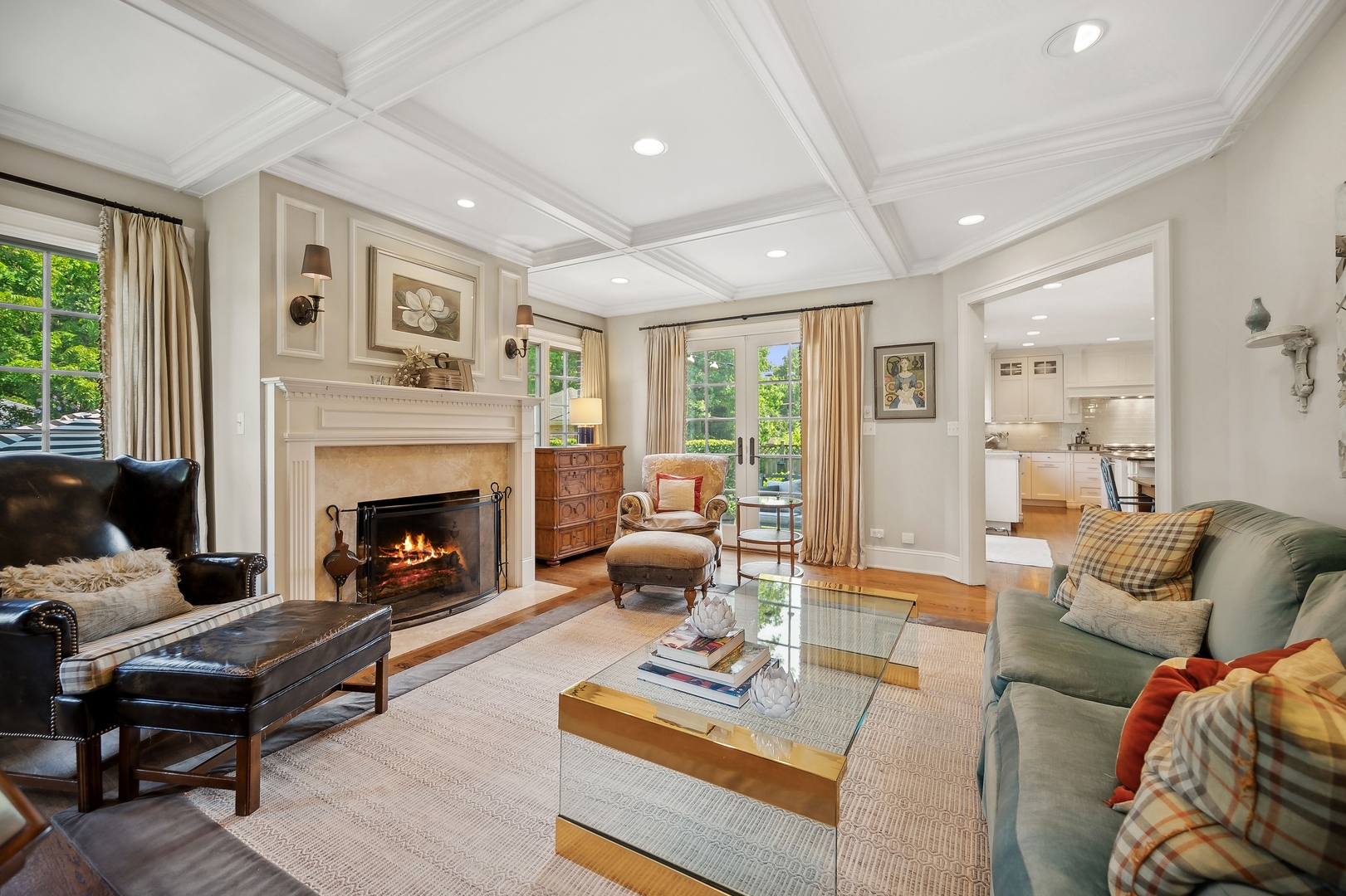 719 Forest Road Glenview, IL 60025 - Photo 14 of 38 a living room with furniture and a fireplace