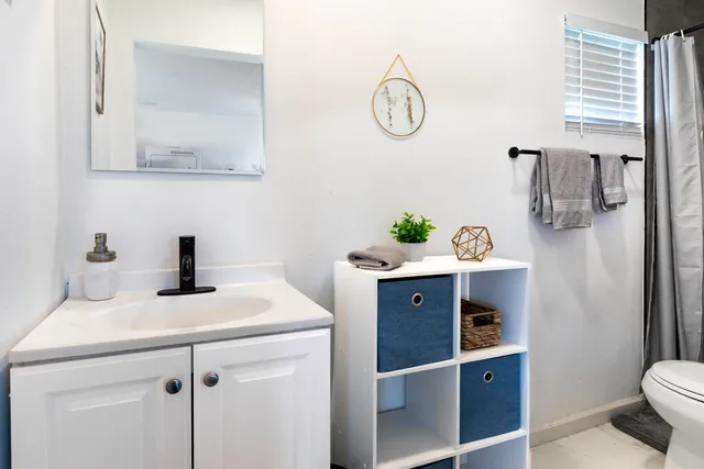 a room with a sink and a toilet