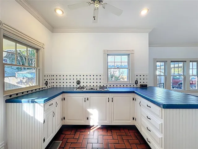 a view of a room with racks on the wall