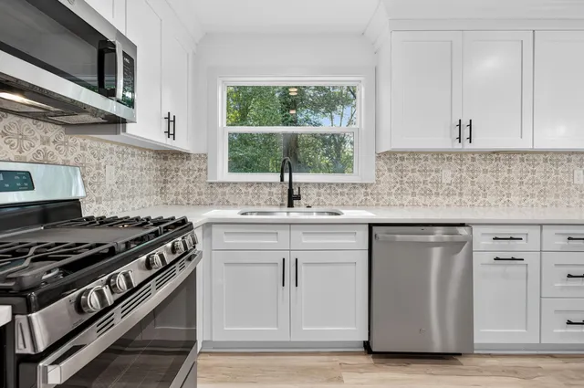 a view of a room with racks on the wall