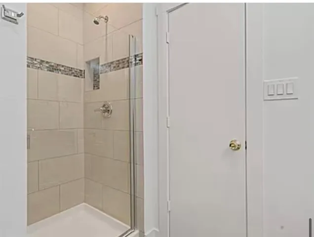 a bathroom with a shower