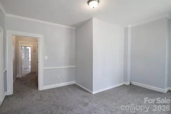 an empty room with closet