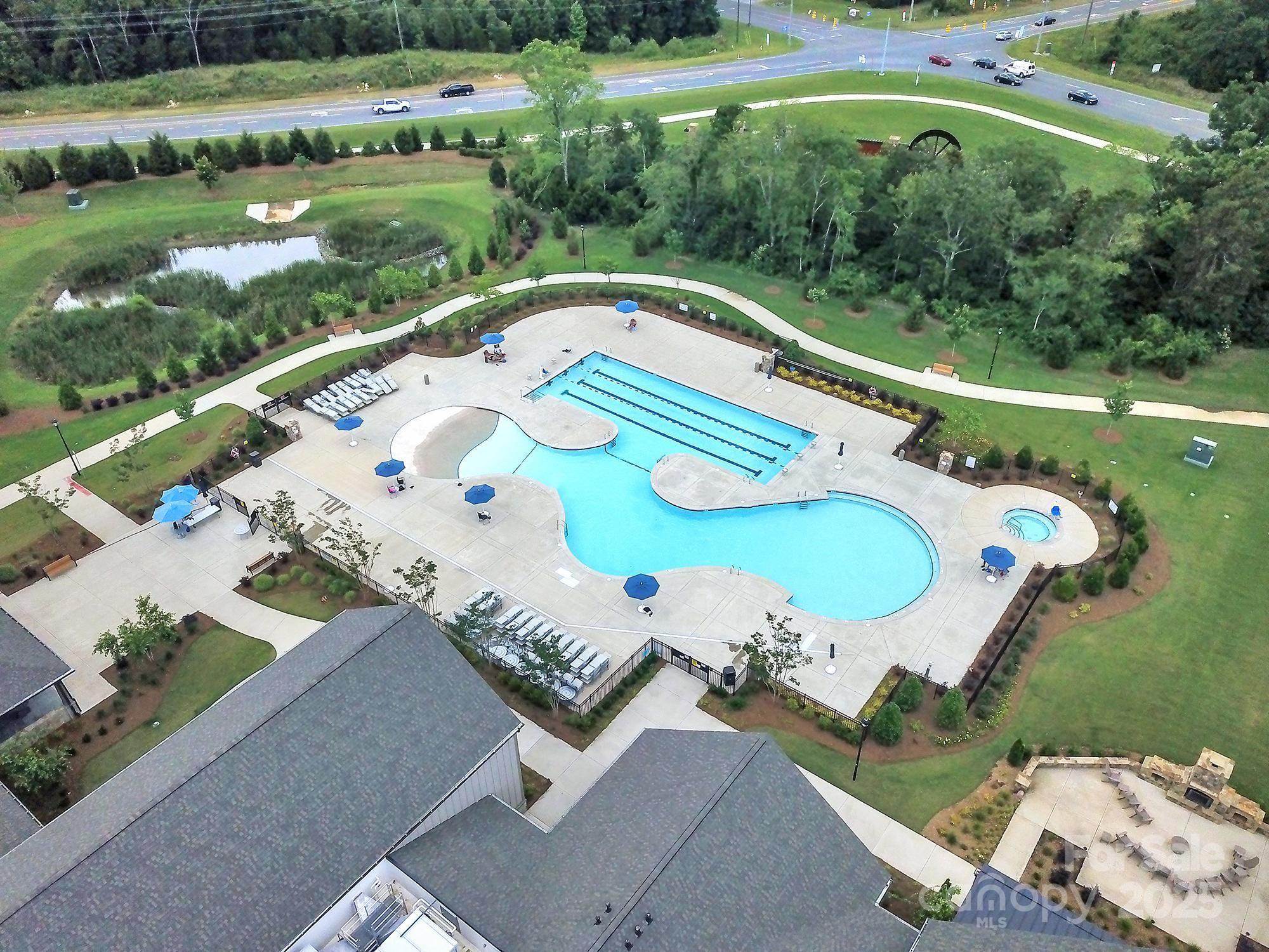3135 Bartlett Street Fort Mill, SC 29715 - Photo 41 of 43 an aerial view of a house with a swimming pool