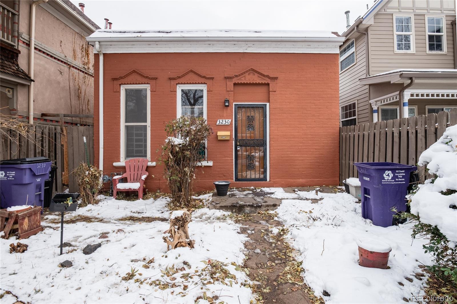 a front view of a house