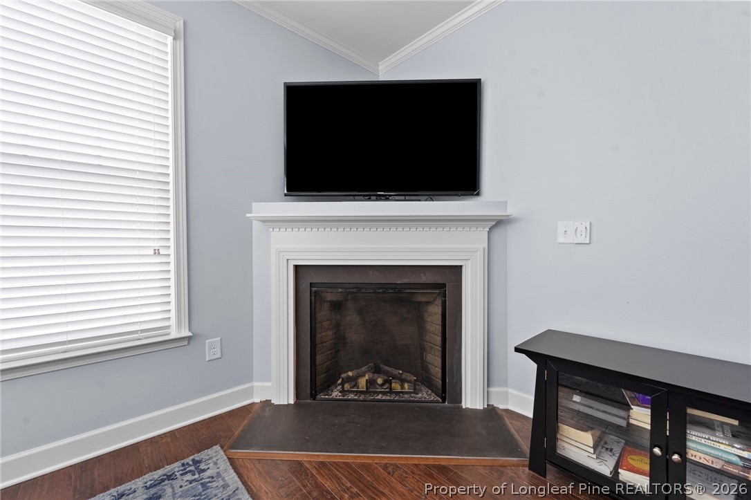 141 Pine Hawk Drive Spring Lake, NC 28390 - Photo 10 of 21 a living room with a fireplace and a flat screen tv