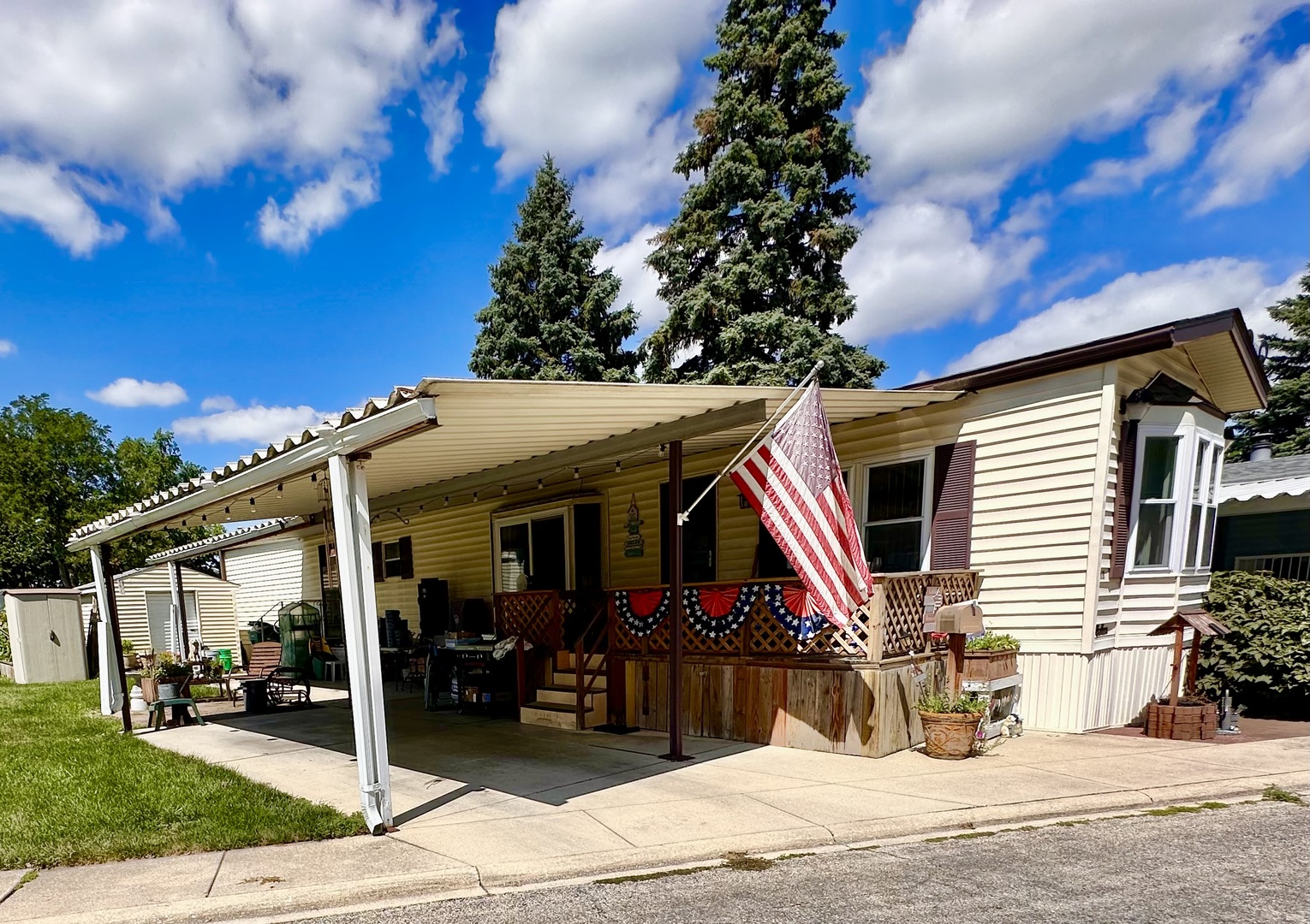 a view of a house with a patio