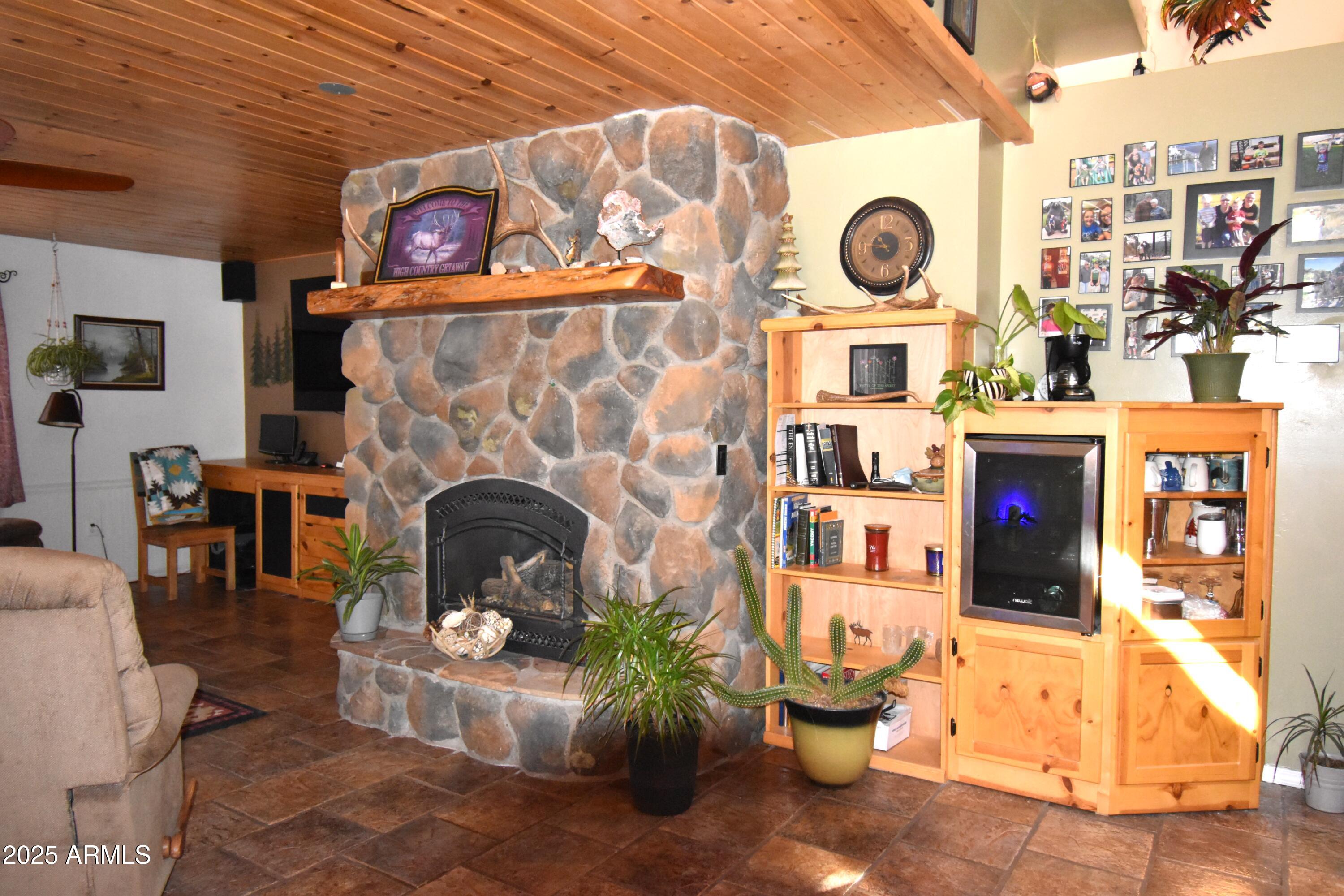 8742 Tonto Rim Drive Pine, AZ 85544 - Photo 17 of 41 a living room with fireplace furniture and a fireplace