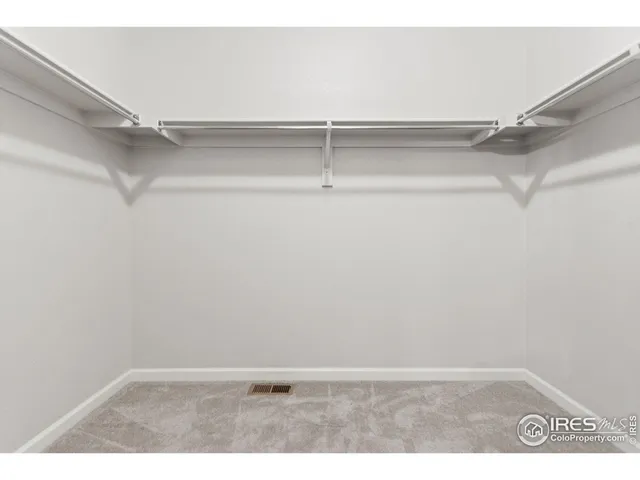 a view of an empty walk in closet