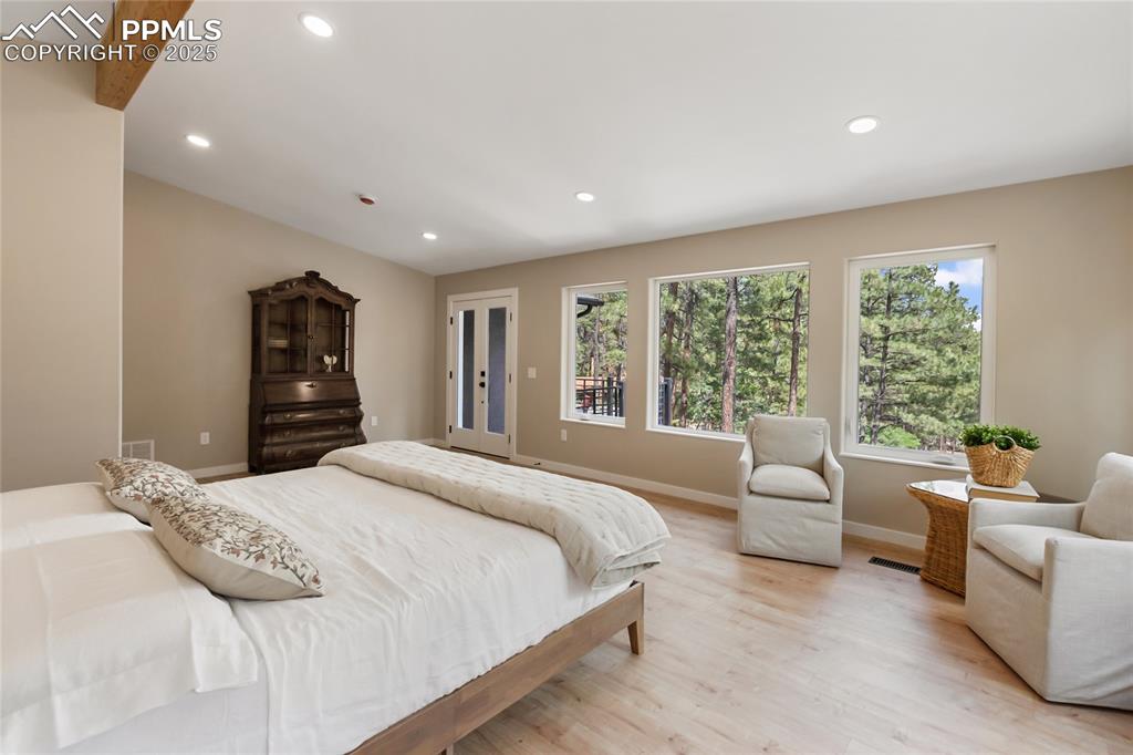 1320 Spring Valley Drive Colorado Springs, CO 80921 - Photo 20 of 46 a bedroom with a large bed couch and windows