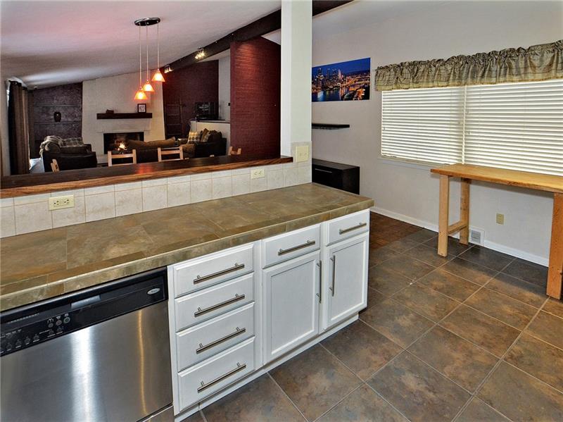 Updated kitchen with lots of counter space.  Open floor plan.  