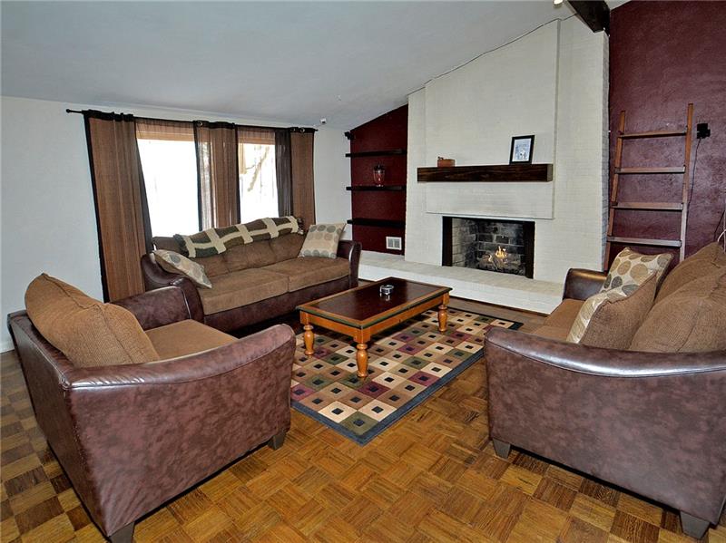 109 Leslie Road Monroeville, PA 15146 - Photo 9 of 24 Living Room. Gas fireplace. Open, lots of natural sun light.