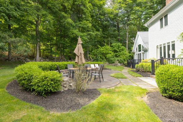 19 West Gate Road Suffern, NY 10901 - Photo 5 of 42 Stone patio surrounding manicured shrubs