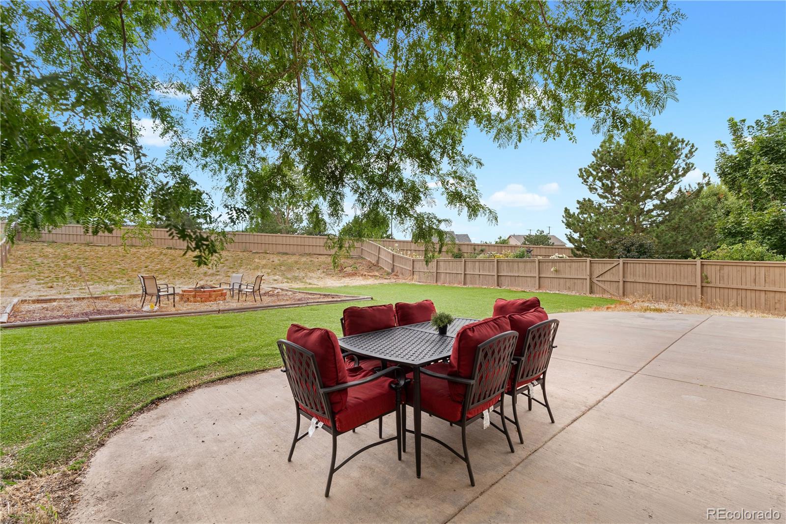 5839 Raleigh Circle Castle Rock, CO 80104 - Photo 32 of 35 a view of backyard with outdoor seating and green space