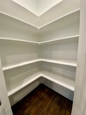 a close up view of closet