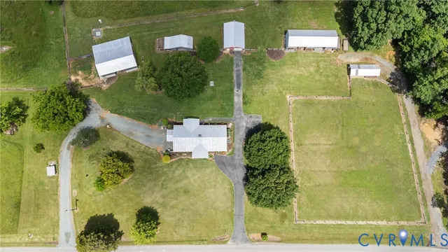 a view of a lake with a yard