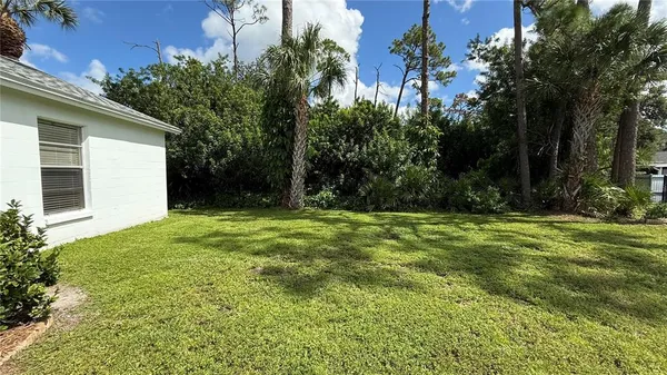 a view of backyard with green space