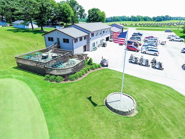 15523 Henry Road Morrison, IL 61270 - Photo 11 of 16 a aerial view of a house with backyard outdoor seating and green space