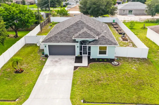 a view of swimming pool with a garden