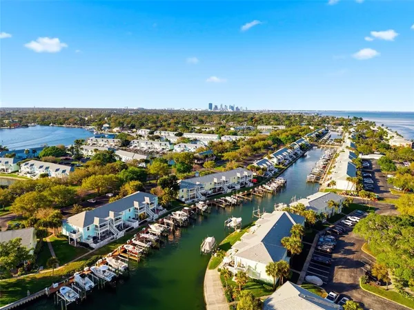 a view of a city with an ocean