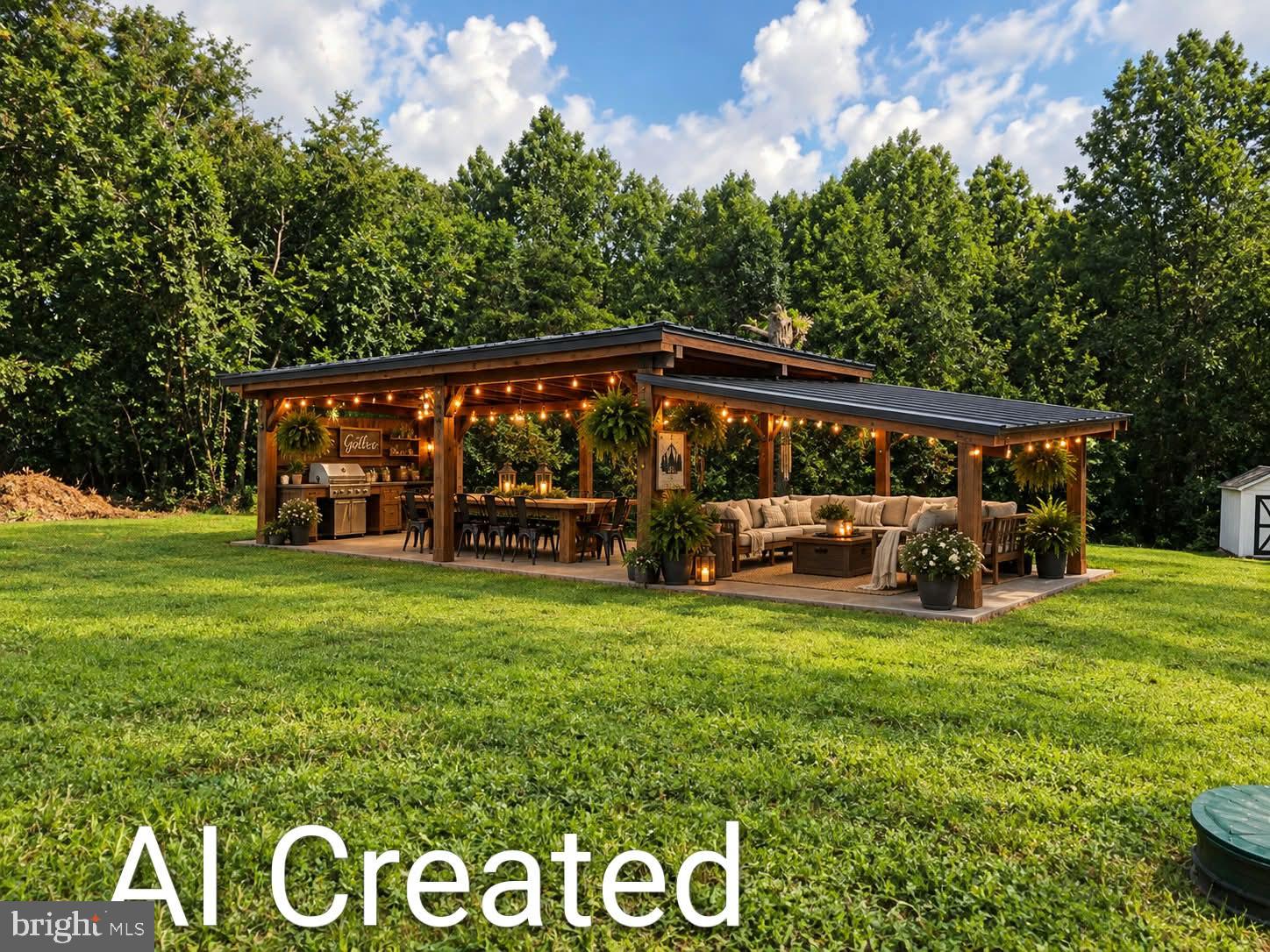 11501 Homeland Road Rixeyville, VA 22737 - Photo 34 of 41 AI Created Pole Barn aka Outdoor Entertainment