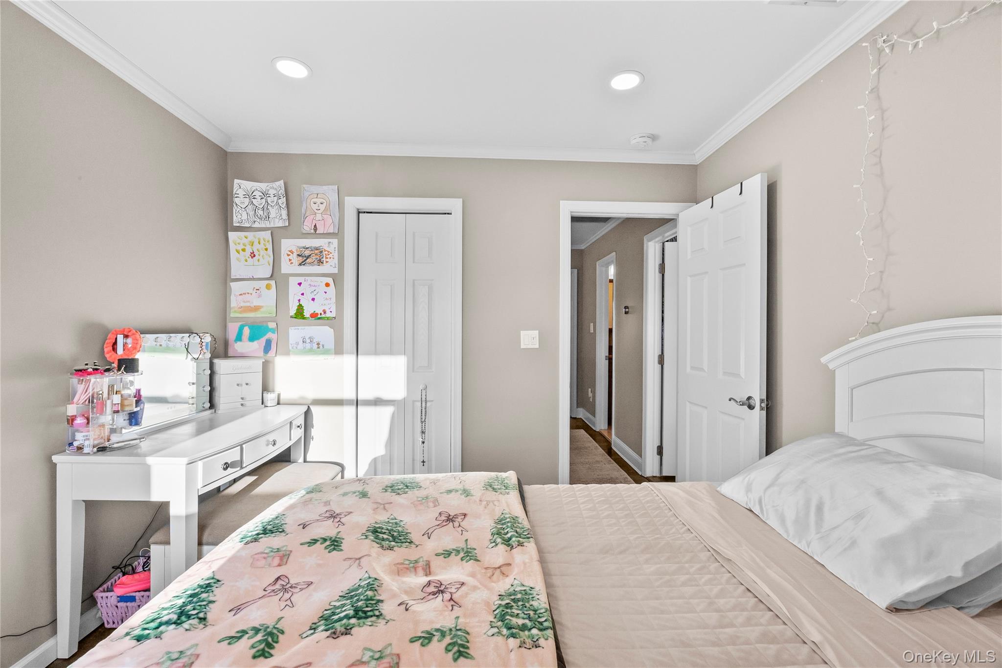 26 Glenwood Road Plainview, NY 11803 - Photo 19 of 42 a bedroom with a bed dresser and a flat screen tv