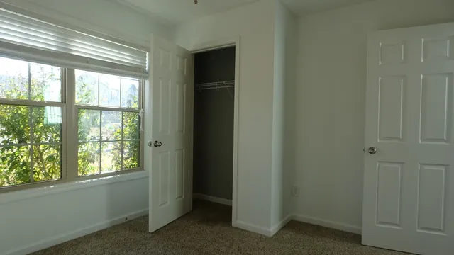 a view of a livingroom with a window