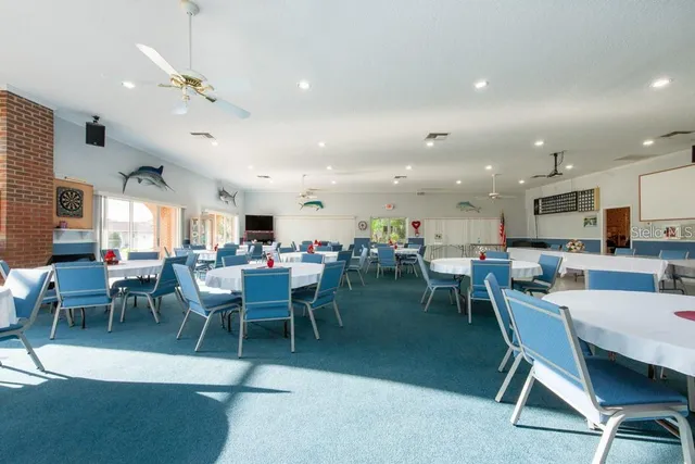 a view of a dining area with furniture